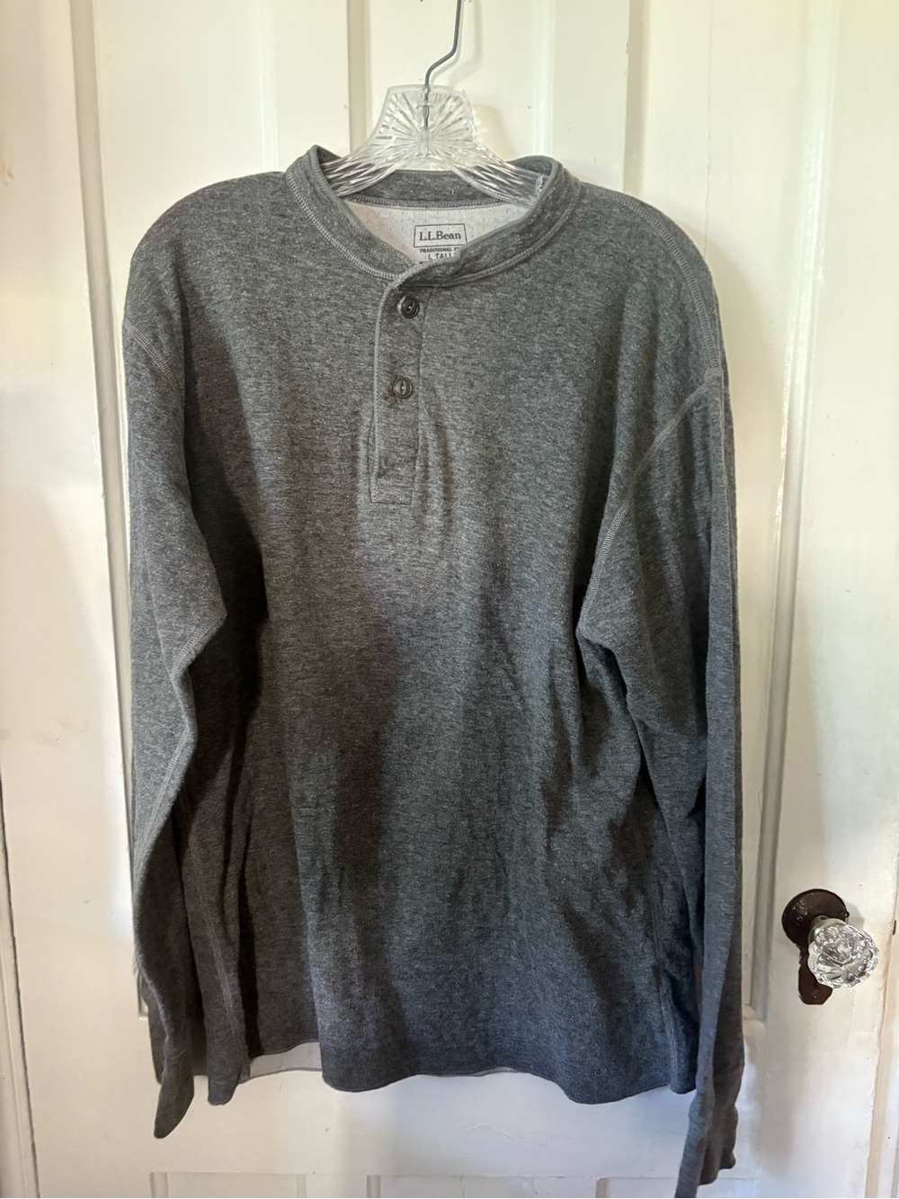 L.L. Bean Men's Dark Gray Henley Sweatshirt